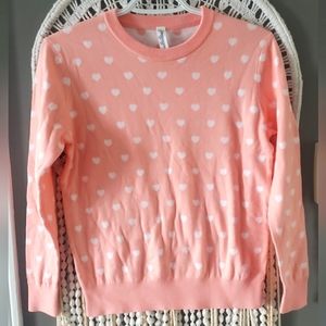 Girls Heart Sweater Size Large